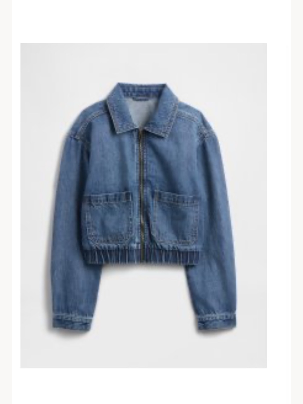 GAP Blue Denim Zip-Front Jean Jacket
